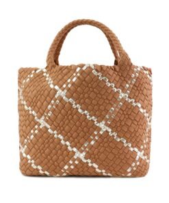 Colorblock Neoprene Woven Bag - Camel