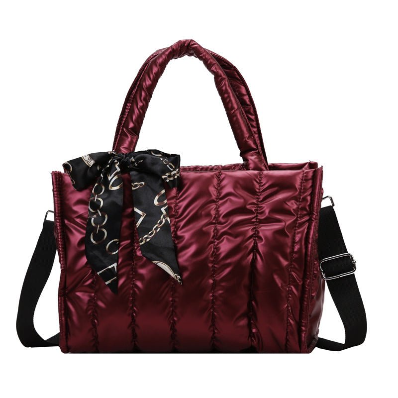 Scarf Decor Puffy Tote