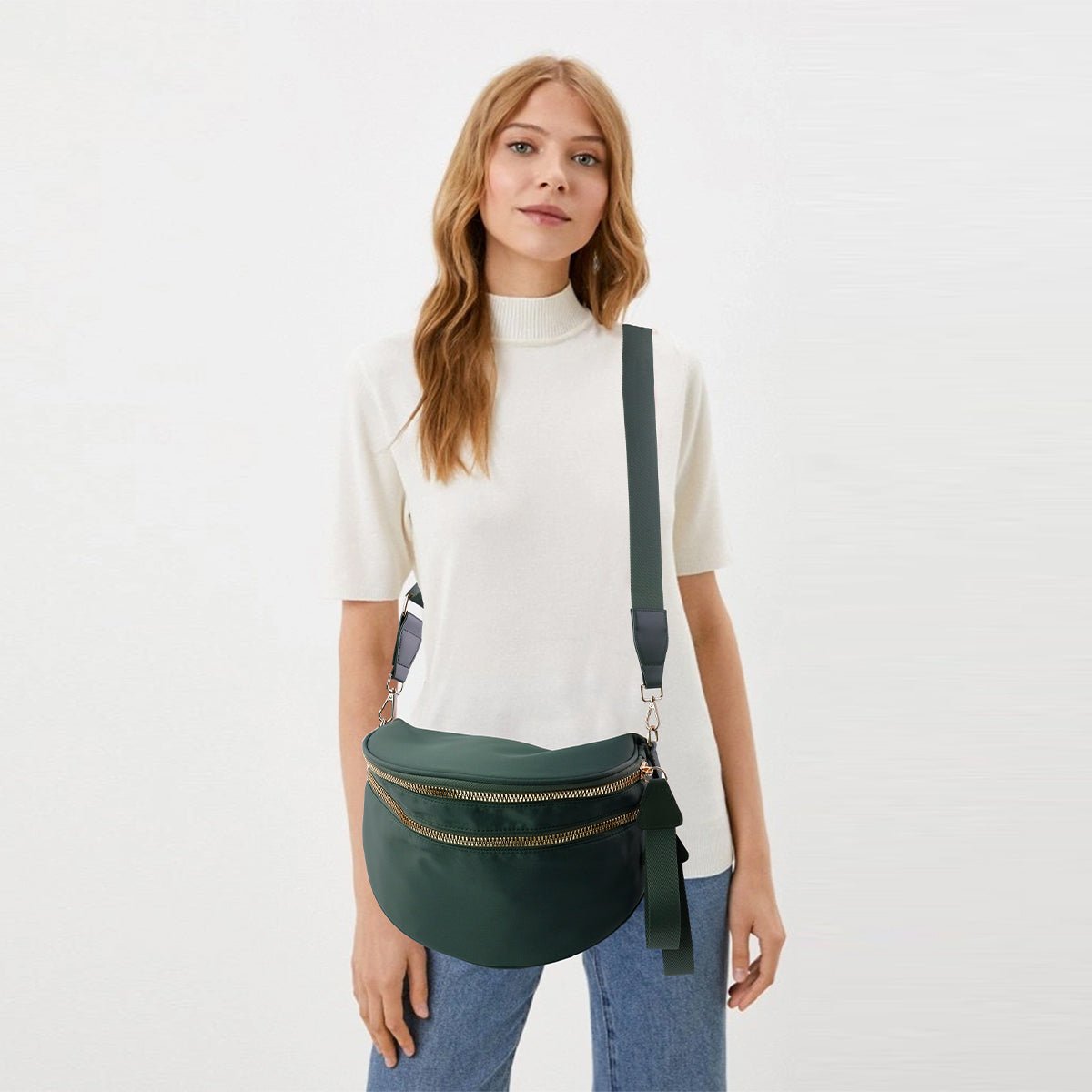 Solid Color Crossbody Bum Bag - Image 3