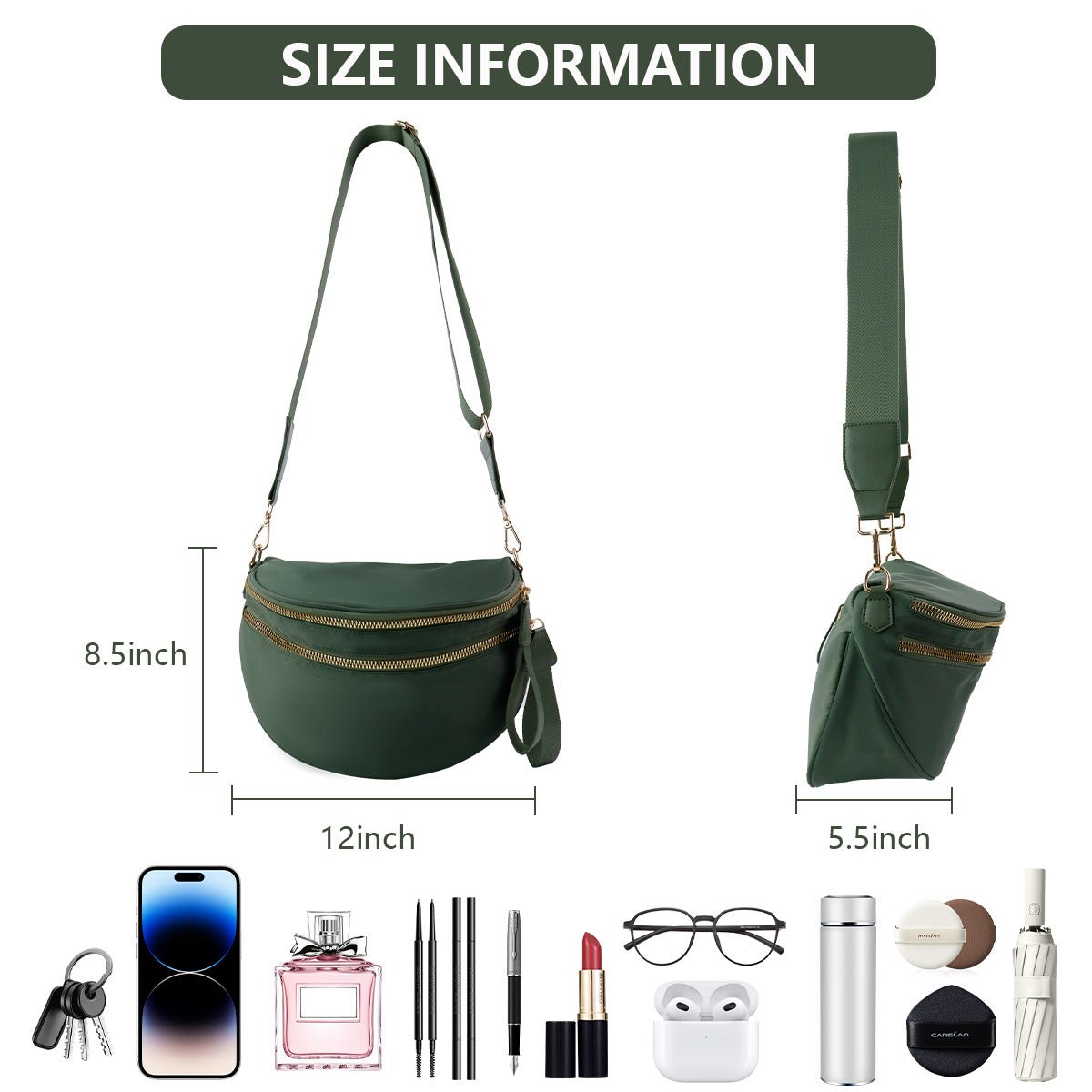 Solid Color Crossbody Bum Bag - Image 5