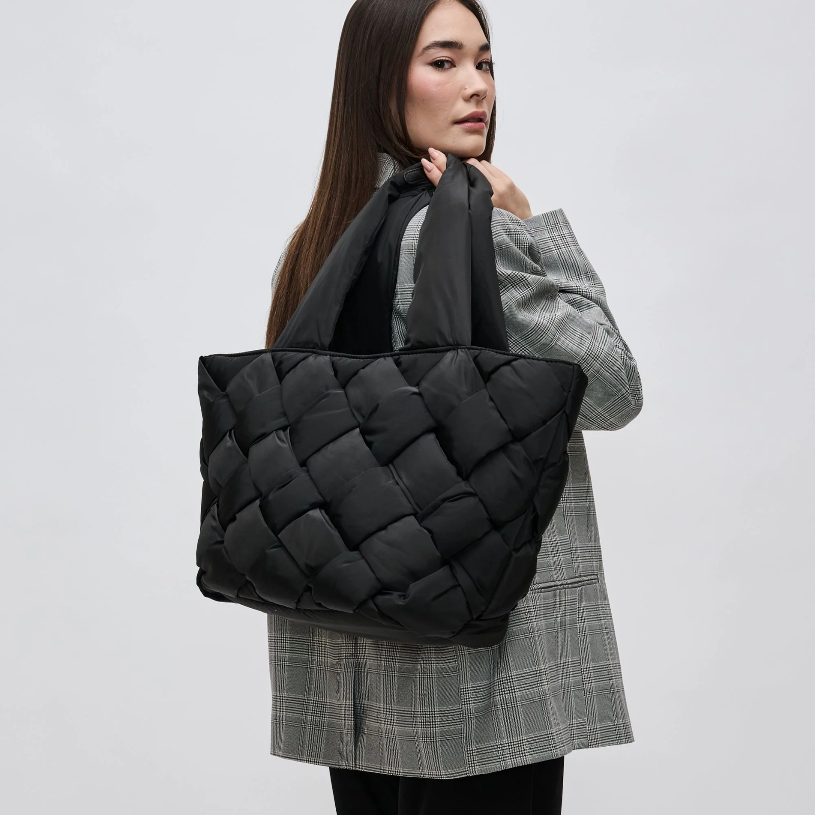 Puffer Jacket Woven Tote - Image 5