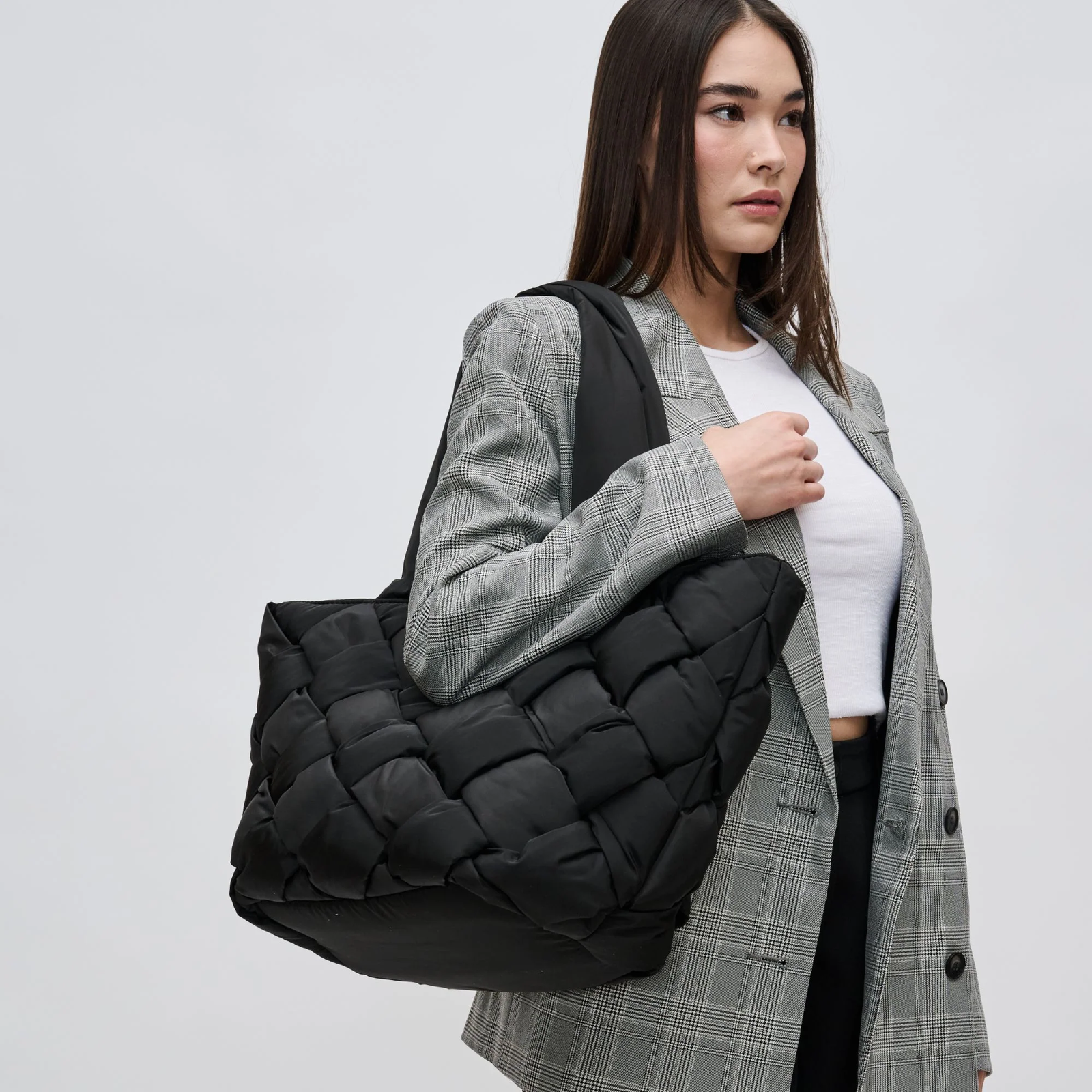 Puffer Jacket Woven Tote - Image 6